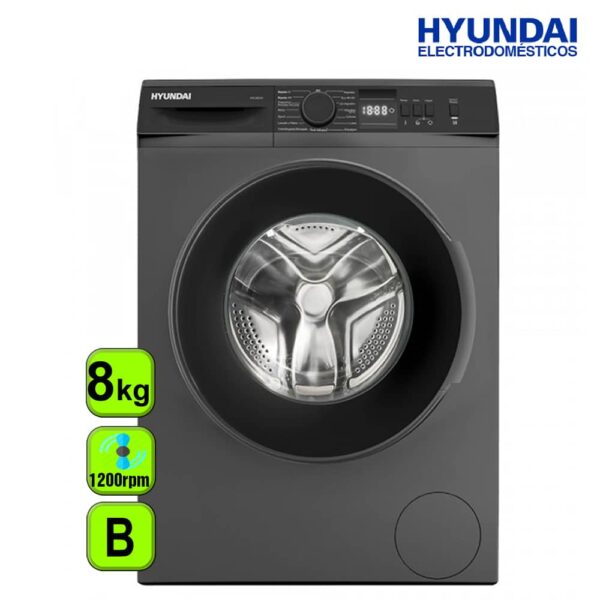 LAVADORA HYUNDAI 8 KG 1200 RPM B INOX