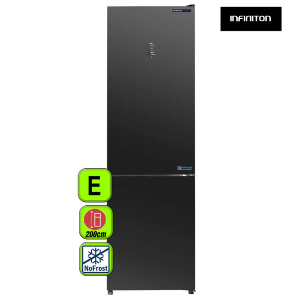 FRIGORIFICO INFINITON CRISTAL NEGRO 200X60 E