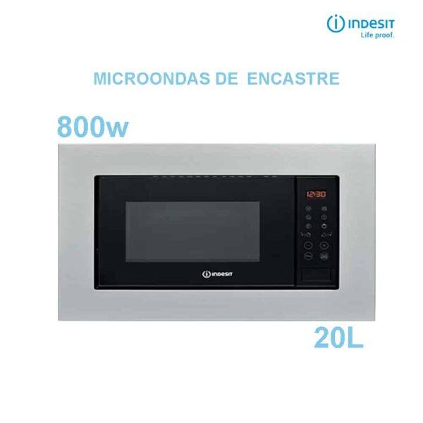 MICROONDAS ENCASTRE INDESIT 20 L INOX DIGITAL