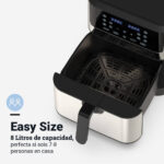FREIDORA AIRE UNIVERSAL B 8 L NEGRA /INOX - Imagen 2