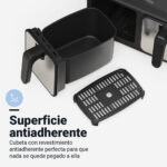 FREIDORA SIN ACEITE UNIVERSAL B DOBLE 4+4 INOX/NEGRA - Imagen 3