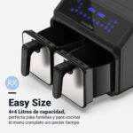 FREIDORA SIN ACEITE UNIVERSAL B DOBLE 4+4 INOX/NEGRA - Imagen 4