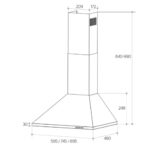 CAMPANA PIRAMIDAL TAURUS 90 CM INOX 650 M3 - Imagen 2