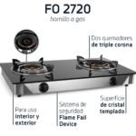 HORNILLO ORBEGOZO 2 F CRISTAL NEGRO SOBREMESA - Imagen 2