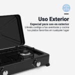 Hornillo de Gas Portátil 2 Fuegos LAVA ADVENTURE 6002B - Imagen 4