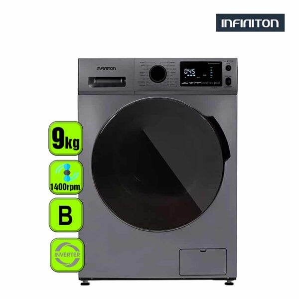 LAVADORA INFINITON 9 KG 1400 B NEGRA INVT VAP