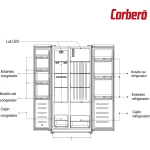 FRIGORIFICO AMERICANO CORBERO 177X90 INOX - Imagen 3