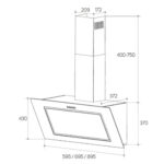 CAMPANA TAURUS CRISTAL NEGRA 60 CM 650 M3 - Imagen 2