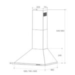 CAMPANA PIRAMIDAL TAURUS 60 CM INOX - Imagen 2