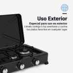 Hornillo de Gas Portátil 3 Fuegos 6003B - Imagen 2