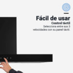 Campana en T de cristal negro 90 cm - Imagen 2