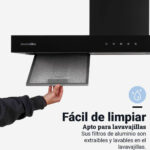 Campana en T de cristal negro 90 cm - Imagen 4