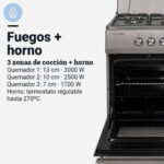 COCINA UNVERSAL B GAS 3 F + HORNO INOX - Imagen 4