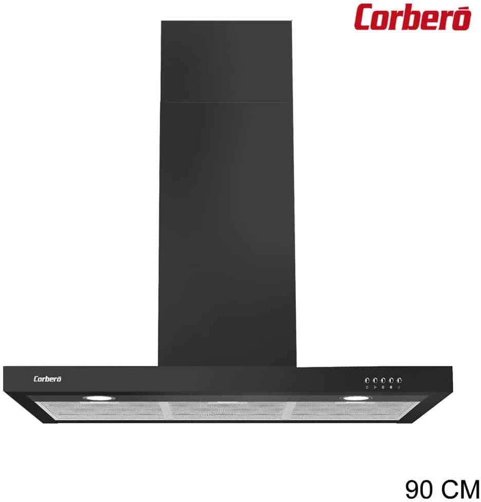 CAMPANA CORBERO 90 CM NEGRA CAMPANA CORBERO PLANA