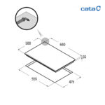 ENCIMERA CRISTAL GAS CATA 4 F NEGRA - Imagen 2