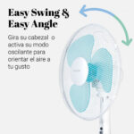 VENTILADOR PIE UNIVERSAL B. ZERNATT 7045W BLANCO CAJA ROTA - Imagen 2
