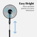 VENTILADOR PIE UNIVERSAL B. ZERNATT 7045B NEGRO CAJA ROTA - Imagen 4