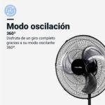 Ventilador de pie con display negro 55W - Imagen 3
