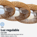 VENTILADOR TECHO UNIVERSAL B PAMPERO BLANCO 80W DC - Imagen 5