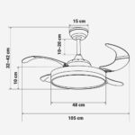 Ventilador de Techo Silencioso con Aspas Ocultas Blanco - Imagen 2