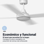 VENTILADOR TECHO UNIVERSAL B PONIENTE 648W BLANCO SIN LUZ - Imagen 3