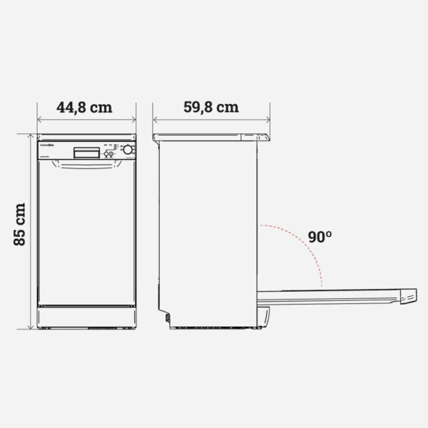 Lavavajillas Libre Instalación Inox 45 cm UNIVERSAL BLUE - Imagen 3