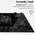 Placa De Gas Cristal Negro 5 Fuegos Universal Blue - Imagen 2