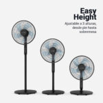 VENTILADOR PIE UNIVERSAL B SILENC ZERMATT 3025B NEGRO - Imagen 2