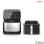 FREIDORA SIN ACEITE SOGO 6 L 1700 W NEGRA - Imagen 2