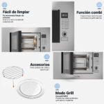 Microondas Inox Integrable con Grill 20L Universal Blue - Imagen 2