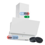 Campana Inclinada Cristal 60cm Clase A ESTELA 7060W - Imagen 2