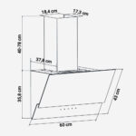 Campana Inclinada Cristal 60cm Clase A ESTELA 7060W - Imagen 3