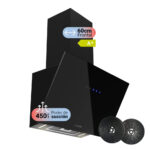 Campana Inclinada Cristal Negro 60cm Clase A+ - Imagen 2