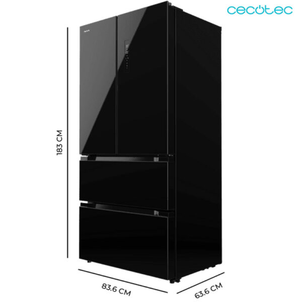 Frigorífico puerta francesa cristal negro Bolero CoolMarket - Imagen 5