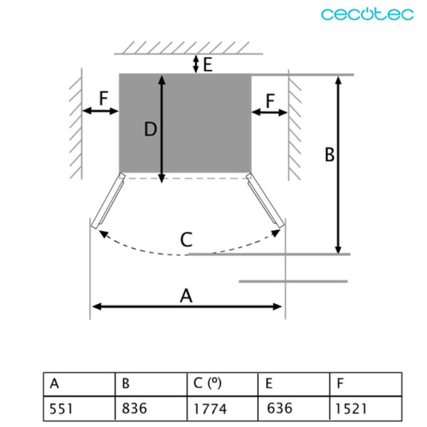 Frigorífico puerta francesa cristal negro Bolero CoolMarket - Imagen 4