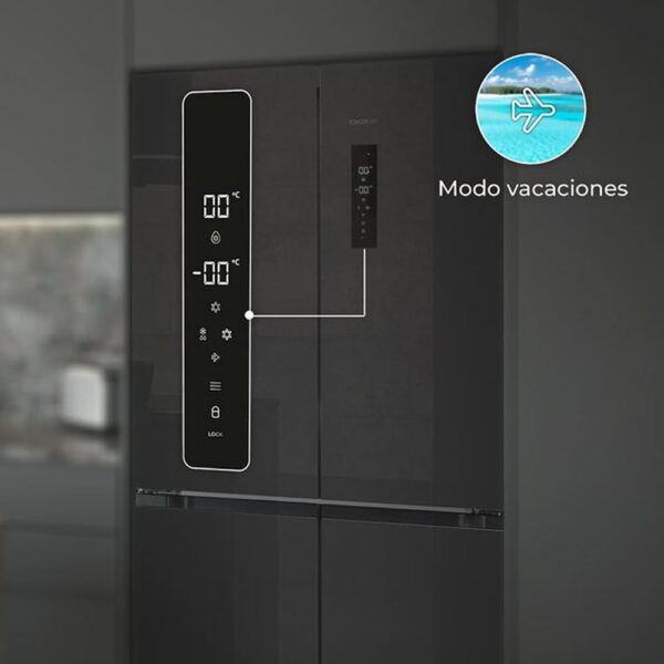 Frigorífico puerta francesa cristal negro Bolero CoolMarket - Imagen 2