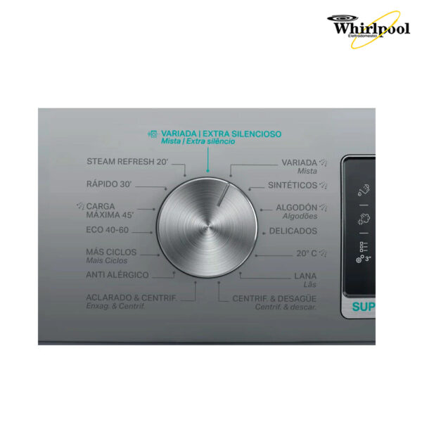 LAVADORA WHIRLPOOL 9 KG 1400 A -30 AUTODO INOX - Imagen 4