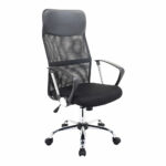 SILLON DE OFICINA NEGRO PATA CROMADA