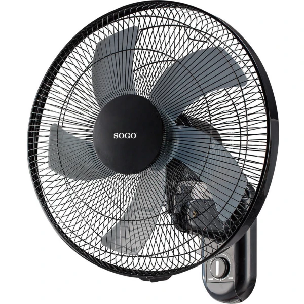 VENTILADOR PARED SOGO NEGRO 5 ASPAS 40 CM 50W