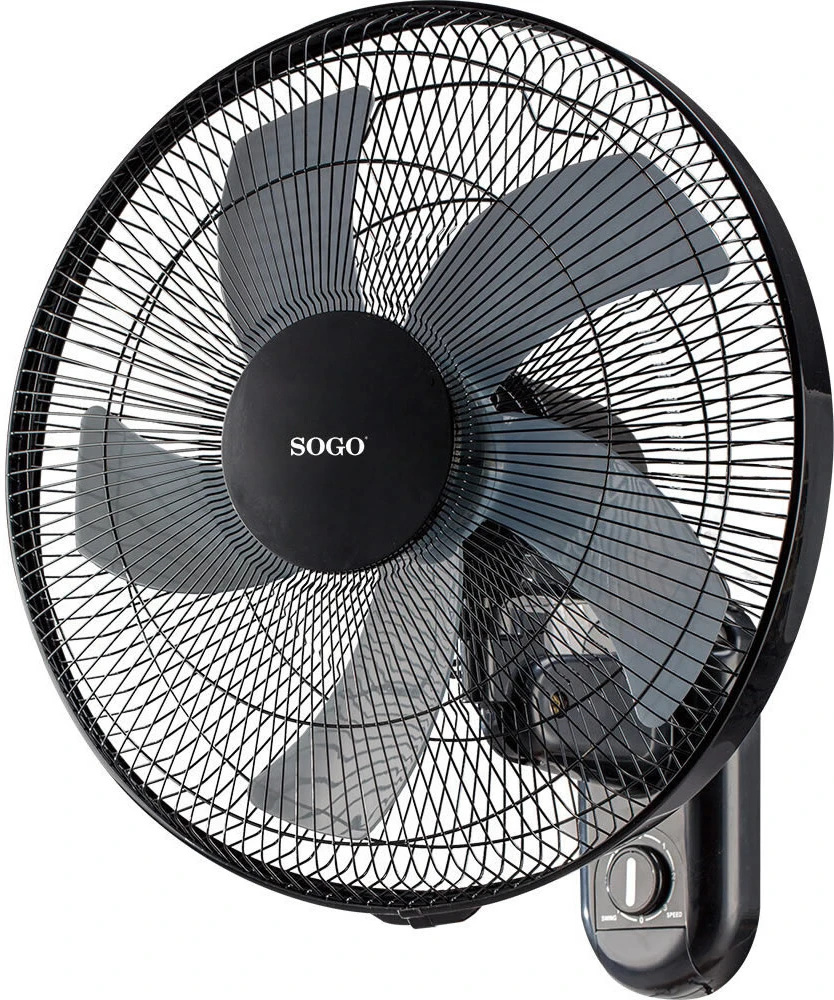 3 VENTILADOR PARED SOGO NEGRO 5 ASPAS 40 CM 50W - Imagen 1
