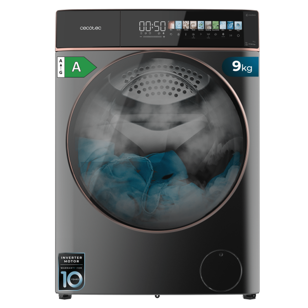 LAVADORA CECOTEC 9 KG 1400 A  DressCode 9610 Inverter Steel A