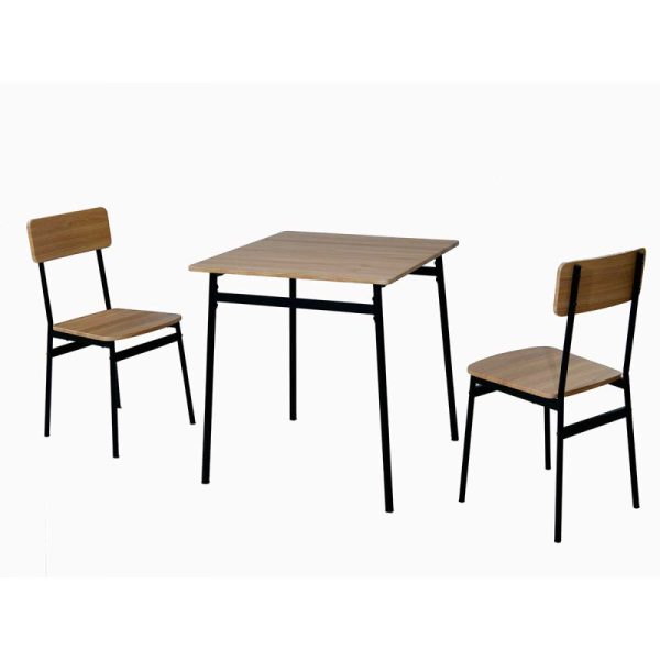 SET MESA 70X70CM 2 SILLAS PATAS NEGRAS